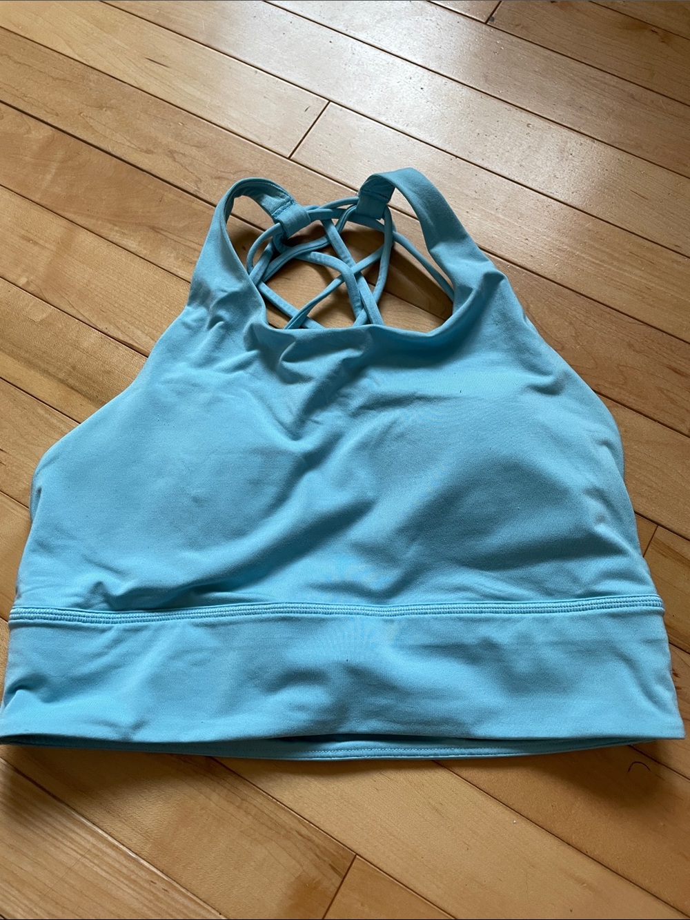 Lululemon Free to Be High-Neck Longline Bra Wild A/B Cup โ Size 10 โ Blue Chill